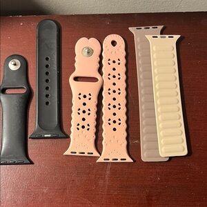 Apple Watch Smartwatch Band Set - Black, Pink, and Beige